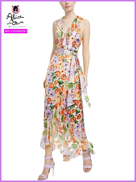 Alice + Olivia Dresses & Skirts - Alice + Olivia Evelia Floral Tie Waist Silk Blend Maxi Dress
